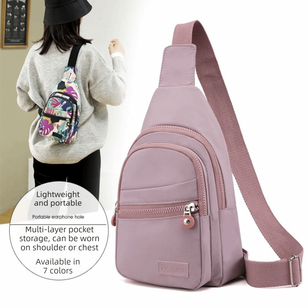 Sling Backpack Shoulder - Nylon dames borsttas waterdicht met rits,