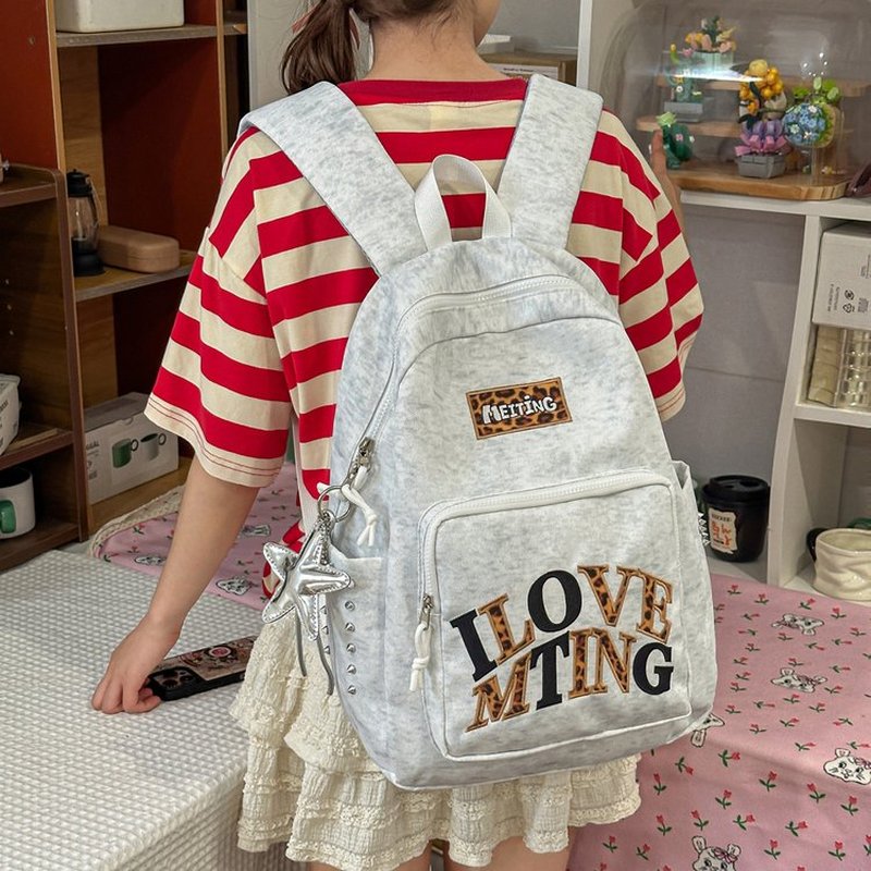 Y2K grijze rugzak voor dames,  - School Backpack Teen recensie en prijs