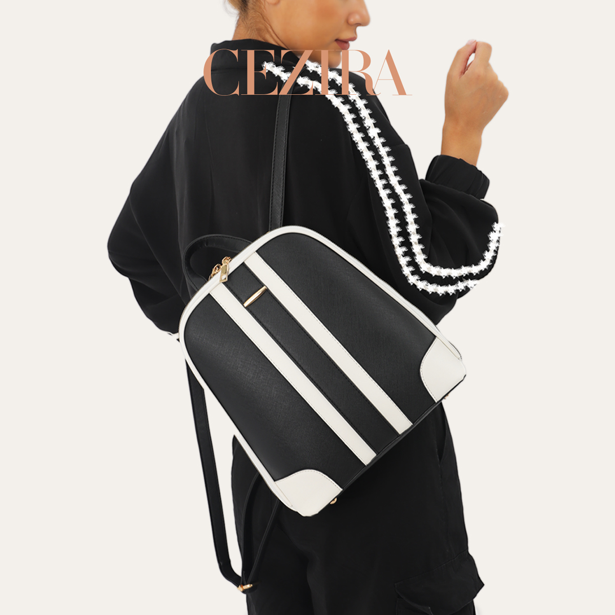 CR Fashion Gestreepte Patchwor - Fashion Backpack Women recensie en prijs